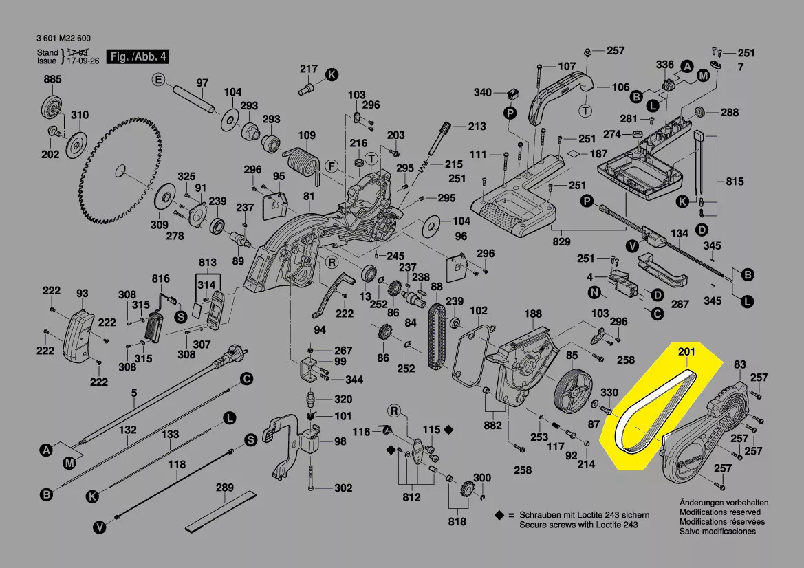 Courroie réf. 1 609 B04 253 Bosch